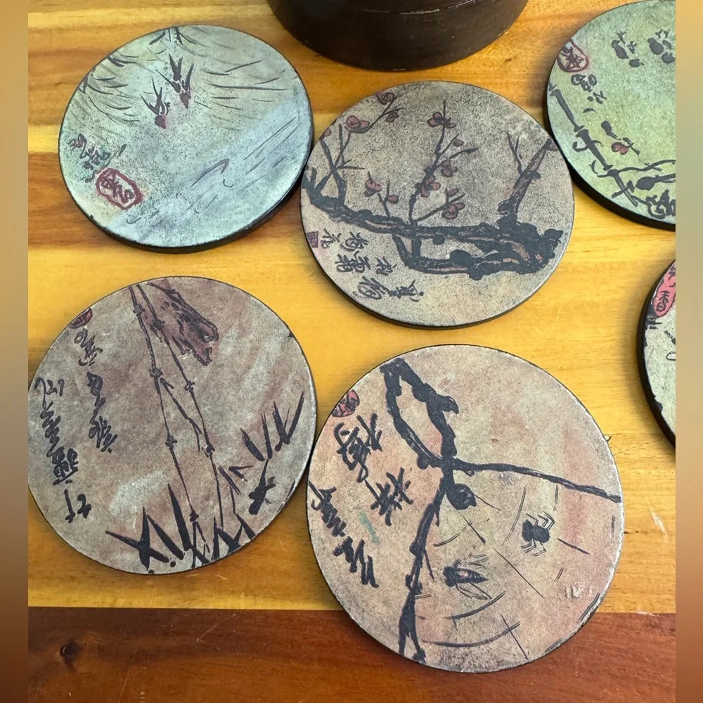 Pier 1 Chinese traditional design coasters‎ set of 6